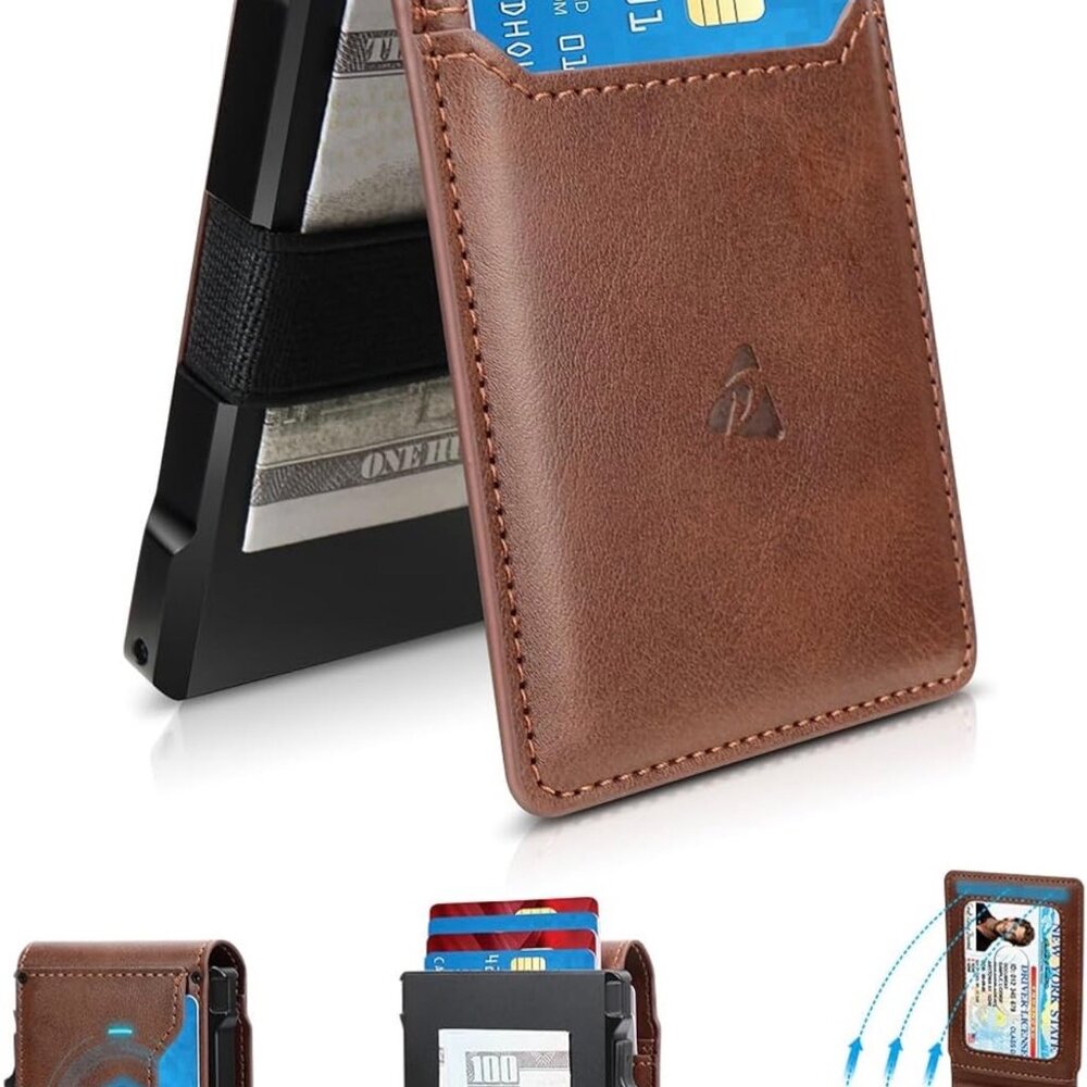 Brown Leather Card Holder Wallet Brown Leather Card Holder Wallet